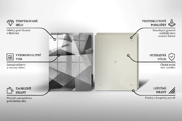 Üveg vágódeszka Konkrét éles absztrakció
