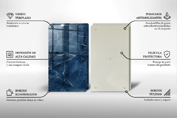 Üveg vágódeszka Márvány kő textúra