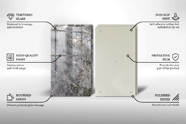 Üveg vágódeszka Kő textúra