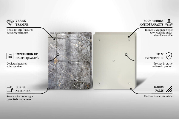 Üveg vágódeszka Kő textúra