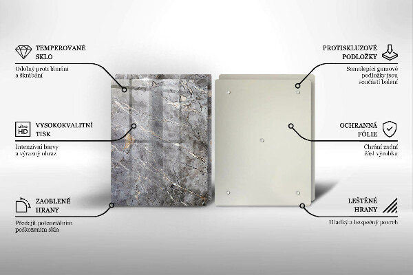 Üveg vágódeszka Kő textúra