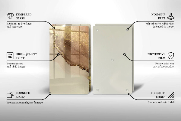 Üveg vágódeszka Arany absztrakció