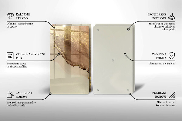 Üveg vágódeszka Arany absztrakció