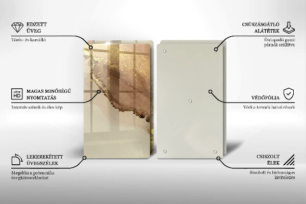 Üveg vágódeszka Arany absztrakció