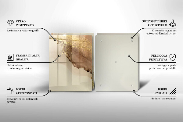 Üveg vágódeszka Arany absztrakció