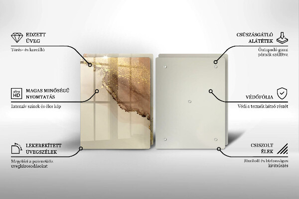 Üveg vágódeszka Arany absztrakció