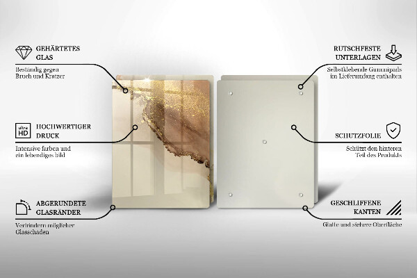 Üveg vágódeszka Arany absztrakció