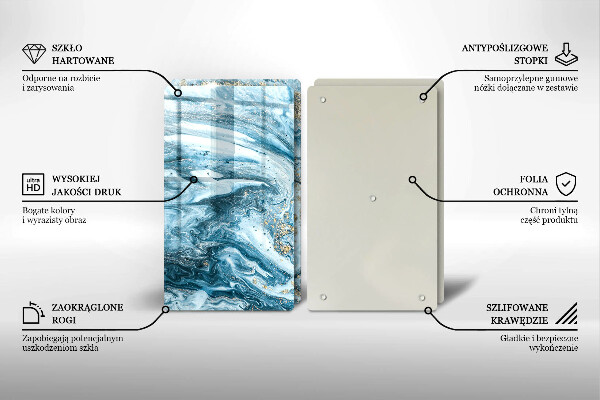 Üveg vágódeszka Szerkezete arannyal