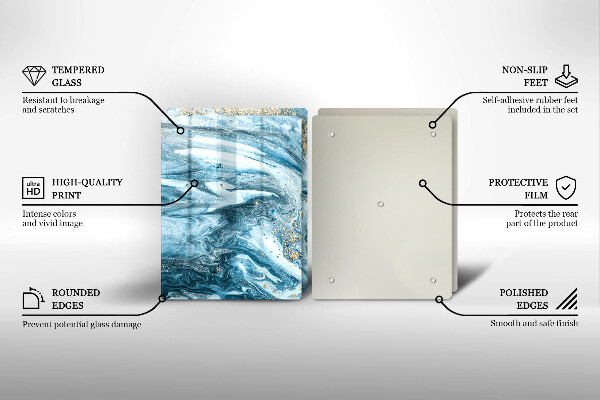 Üveg vágódeszka Szerkezete arannyal