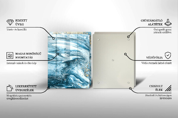 Üveg vágódeszka Szerkezete arannyal