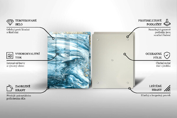 Üveg vágódeszka Szerkezete arannyal