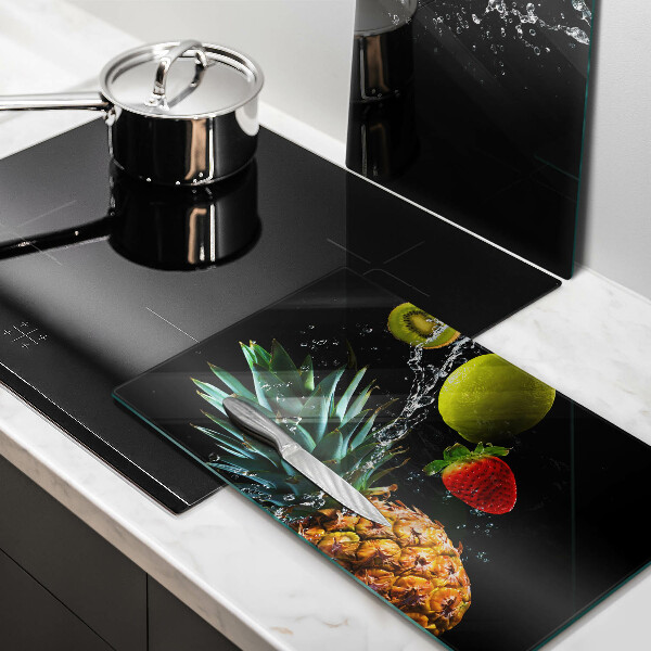 Üveg vágódeszka Gyümölcsök vízben