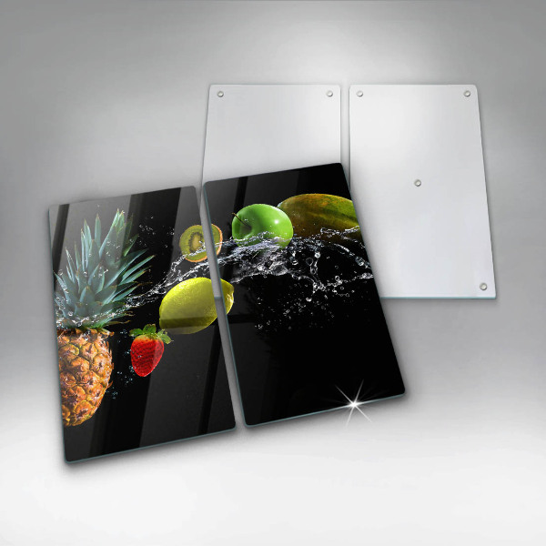 Üveg vágódeszka Gyümölcsök vízben