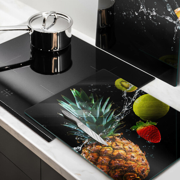 Üveg vágódeszka Gyümölcsök vízben