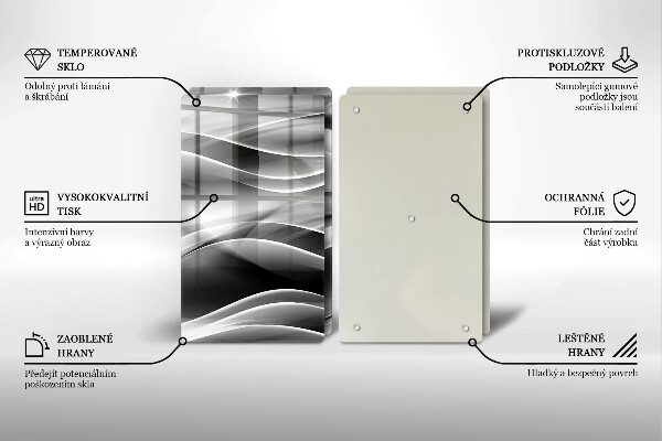 Üveg vágódeszka Absztrakciós finom vonalak