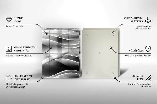 Üveg vágódeszka Absztrakciós finom vonalak
