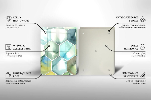 Üveg vágódeszka Akvarell hatszögek