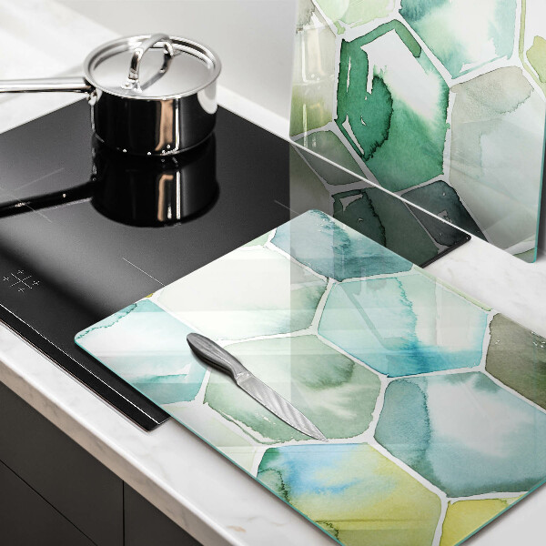 Üveg vágódeszka Akvarell hatszögek