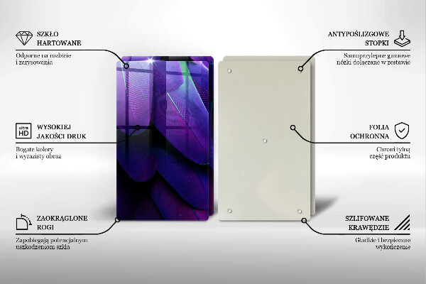 Üveg vágódeszka Neon tollak