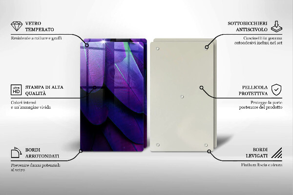 Üveg vágódeszka Neon tollak