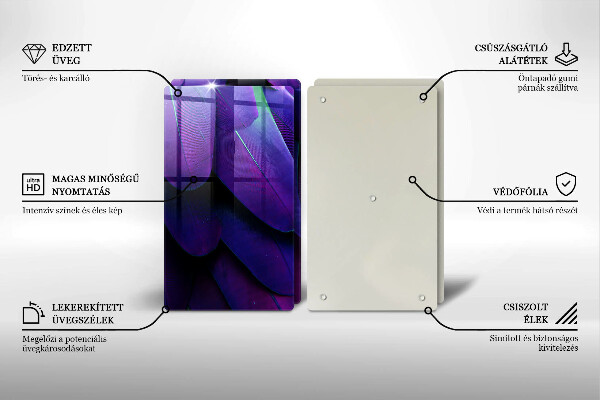 Üveg vágódeszka Neon tollak