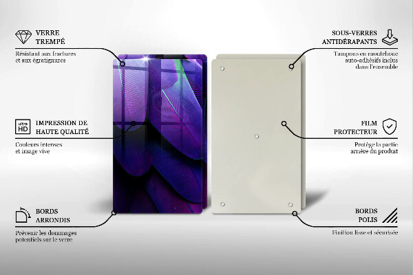 Üveg vágódeszka Neon tollak