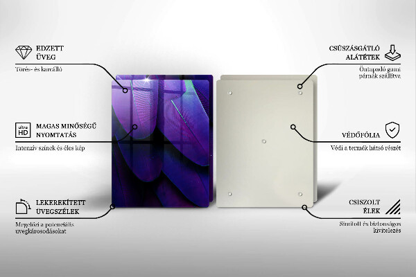 Üveg vágódeszka Neon tollak