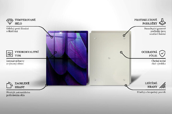 Üveg vágódeszka Neon tollak