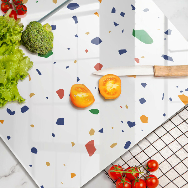 Üveg vágódeszka Színes kőedény