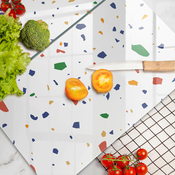 Üveg vágódeszka Színes kőedény