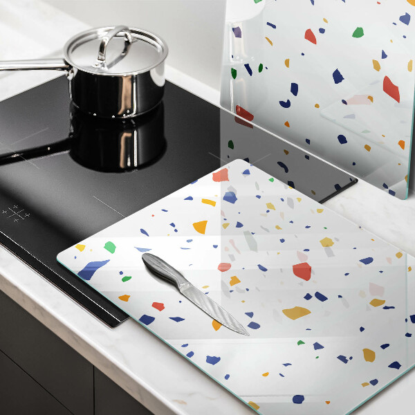 Üveg vágódeszka Színes kőedény