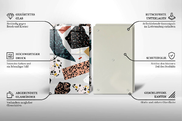 Üveg vágódeszka Kőedény