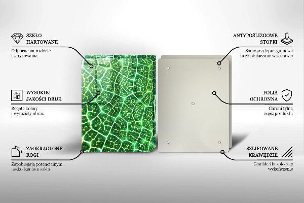 Üveg vágódeszka Levélszerkezet