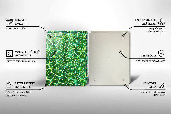 Üveg vágódeszka Levélszerkezet