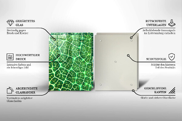 Üveg vágódeszka Levélszerkezet