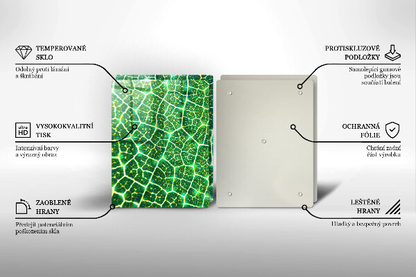 Üveg vágódeszka Levélszerkezet