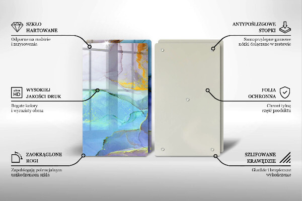 Üveg vágódeszka Repedt arany kő