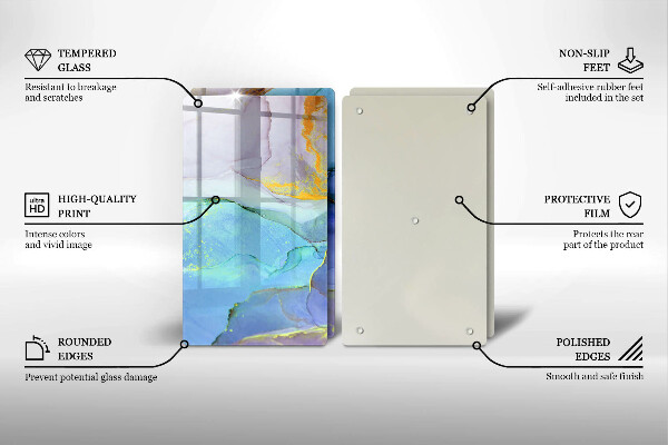 Üveg vágódeszka Repedt arany kő