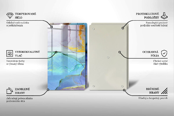 Üveg vágódeszka Repedt arany kő