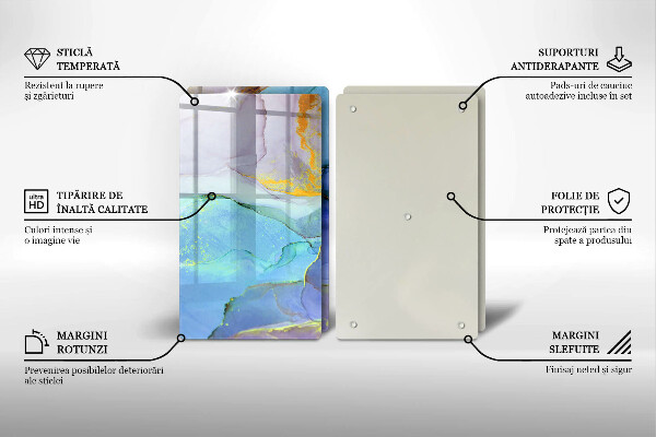 Üveg vágódeszka Repedt arany kő