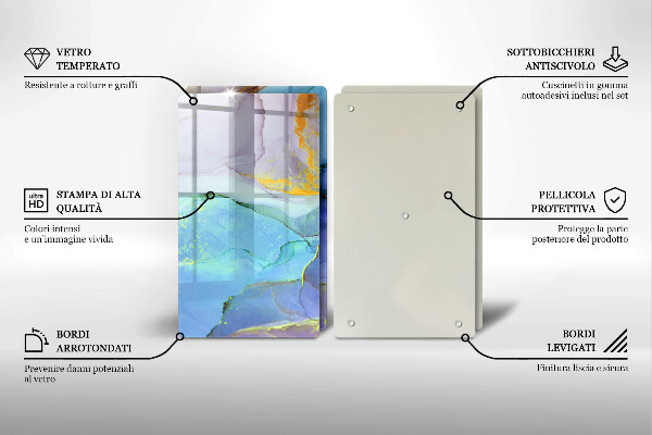 Üveg vágódeszka Repedt arany kő