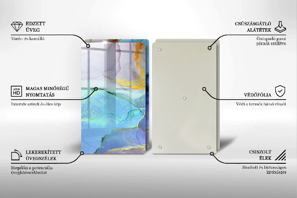 Üveg vágódeszka Repedt arany kő
