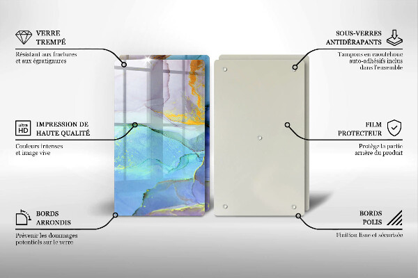 Üveg vágódeszka Repedt arany kő