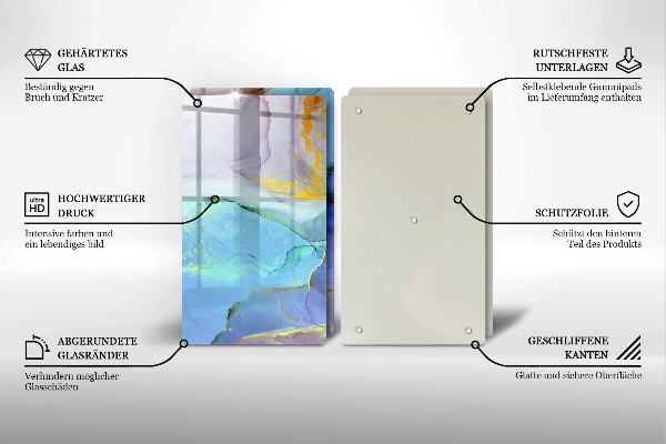 Üveg vágódeszka Repedt arany kő