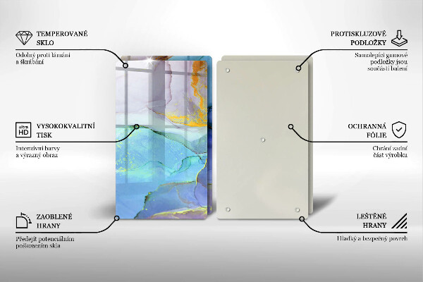 Üveg vágódeszka Repedt arany kő