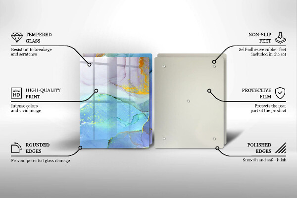 Üveg vágódeszka Repedt arany kő