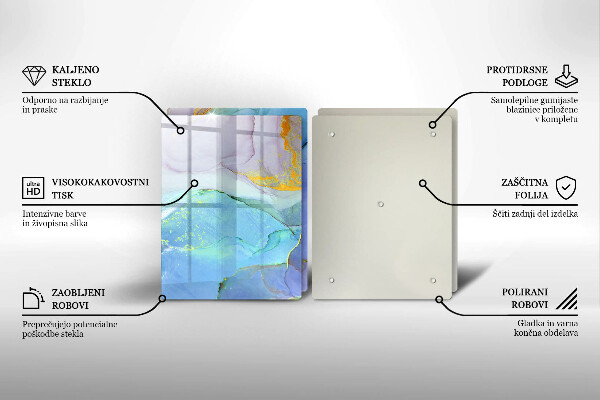 Üveg vágódeszka Repedt arany kő