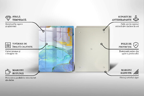 Üveg vágódeszka Repedt arany kő