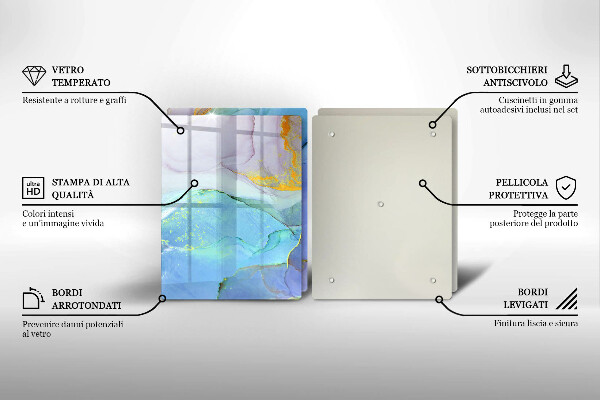 Üveg vágódeszka Repedt arany kő