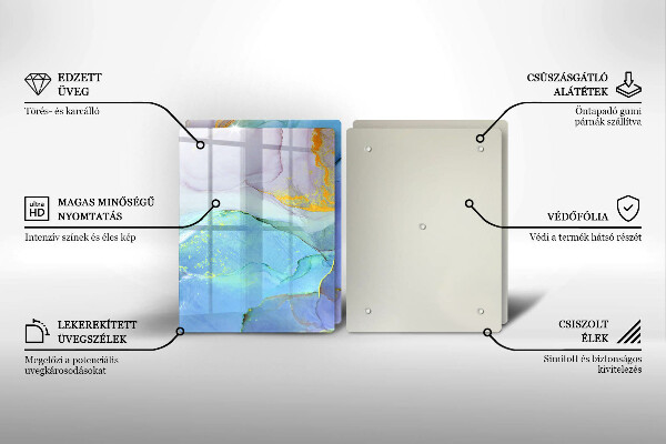Üveg vágódeszka Repedt arany kő